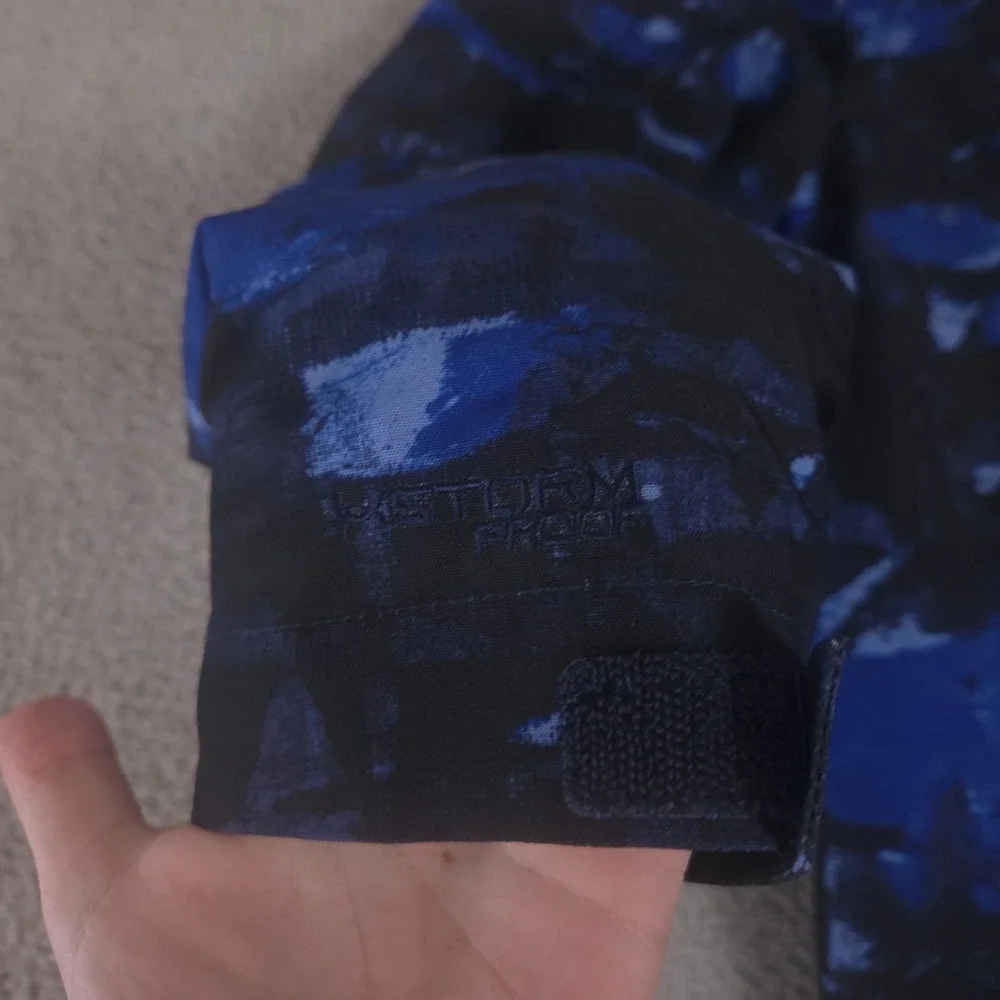 Under Armour Jacket Boys YXL Blue Steeze Eaze Storm Proof Camo Insulated Hooded